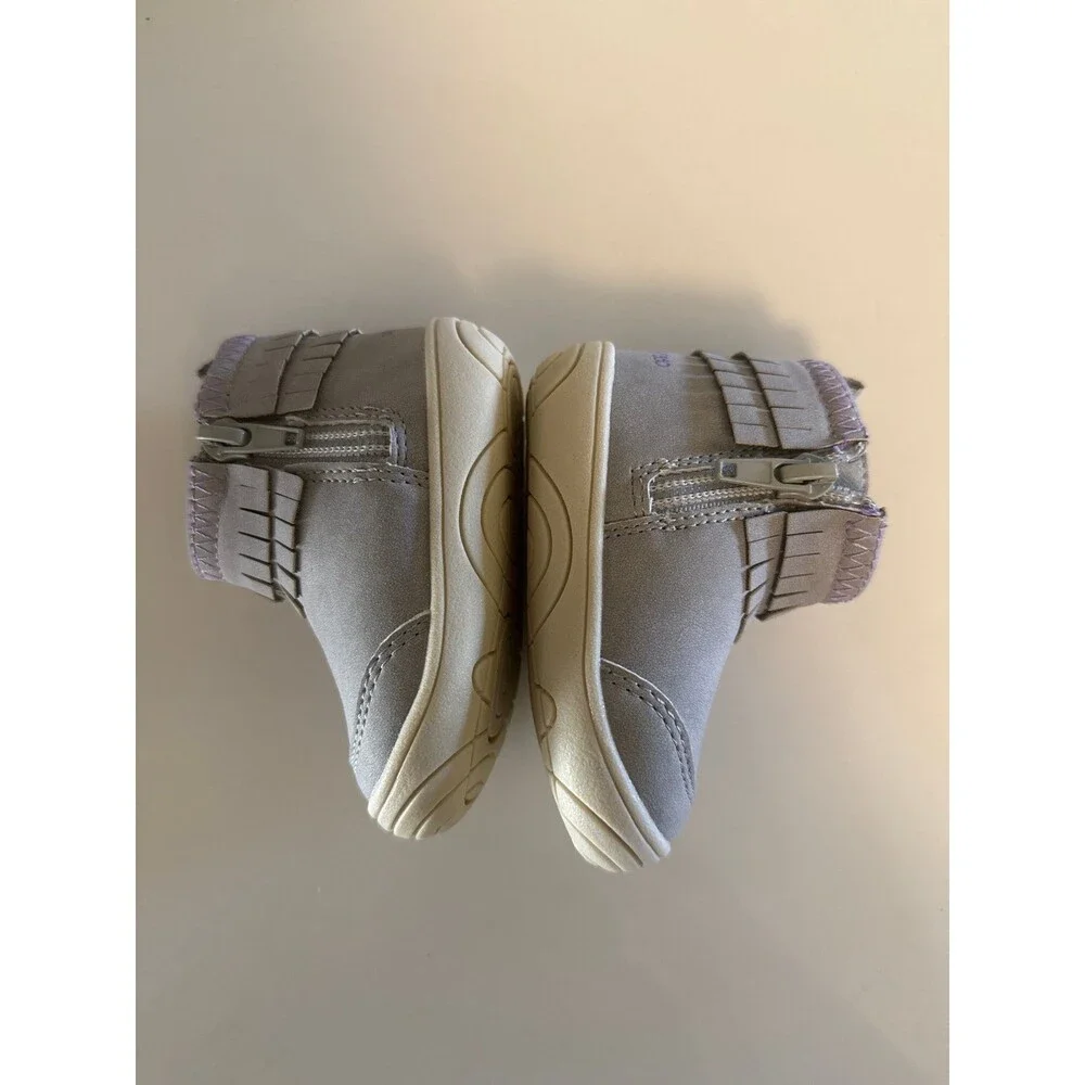 STRIDE RITE 360 BIANCA baby Girls Gray/periwinkle Fringe Boots